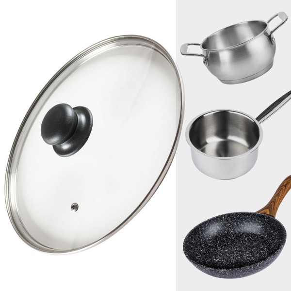 Термостійка скляна кришка для каструль та сковорідок 26 см VILDE 199027