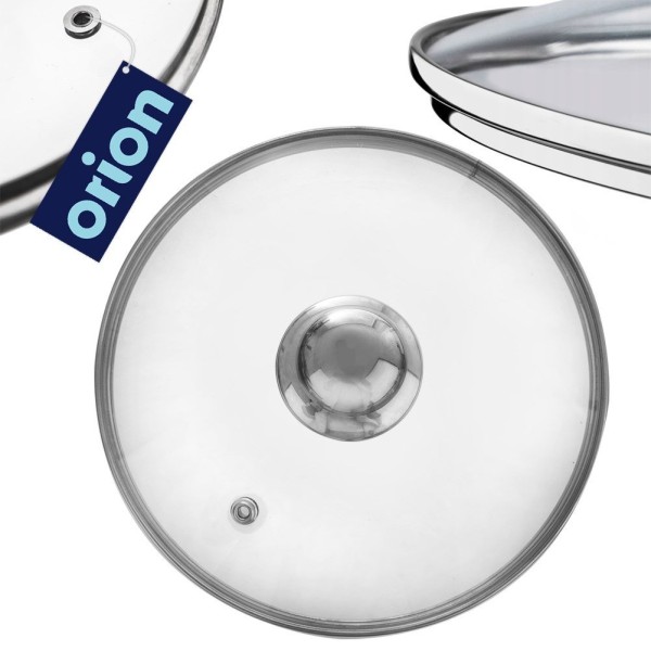 Термостійка скляна кришка для каструль, сковорідок та сотейників 18 см ORION 122577