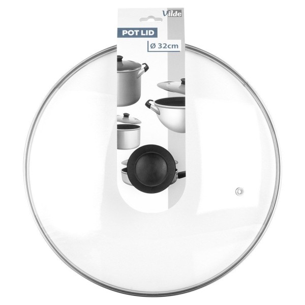Термостійка скляна кришка для каструль та сковорідок 32 см VILDE 199030