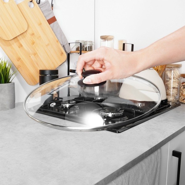 Термостійка скляна кришка для каструль та сковорідок 32 см VILDE 199030