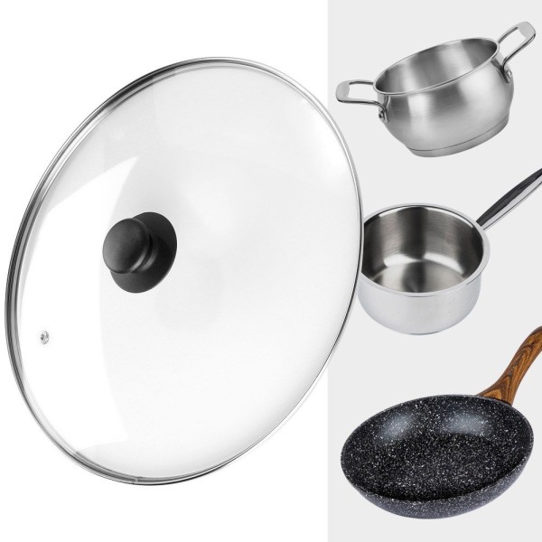 Термостійка скляна кришка для каструль та сковорідок 32 см VILDE 199030