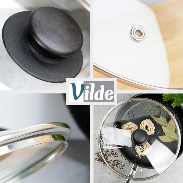 Термостійка скляна кришка для каструль та сковорідок 32 см VILDE 199030