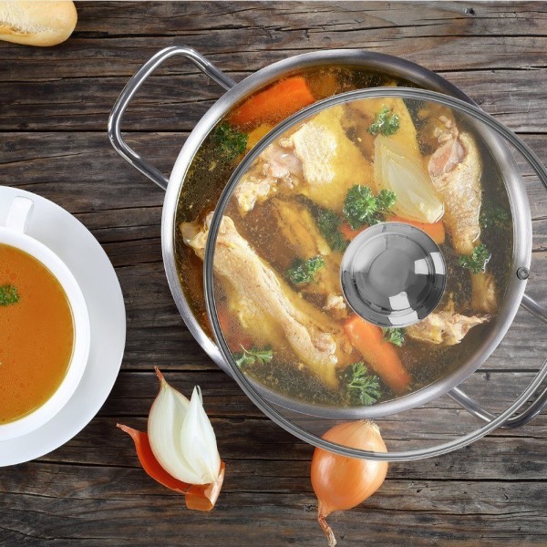 Термостійка скляна кришка для каструль, сковорідок та сотейників 24 см ORION 122580