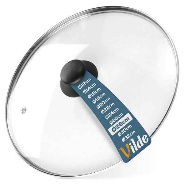 Термостійка скляна кришка для каструль та сковорідок 28 см VILDE 199028