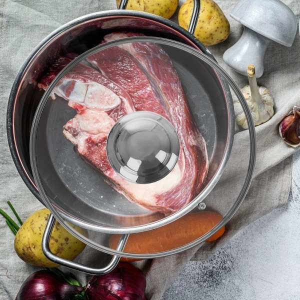 Термостійка скляна кришка для каструль, сковорідок та сотейників 22 см ORION 122579