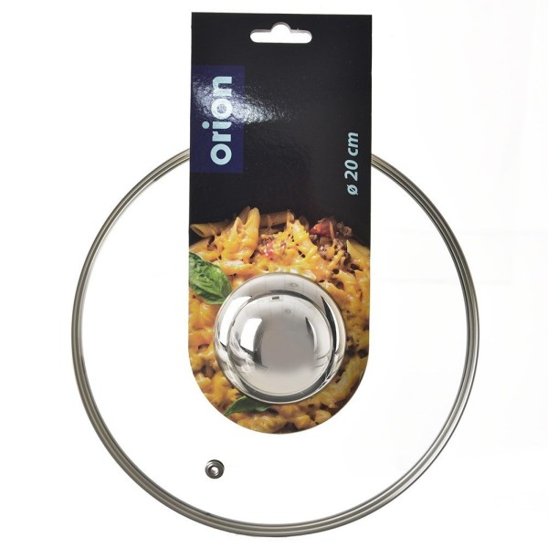 Термостійка скляна кришка для каструль, сковорідок та сотейників 20 см ORION 122578