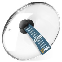Термостійка скляна кришка для каструль та сковорідок 24 см VILDE 199026