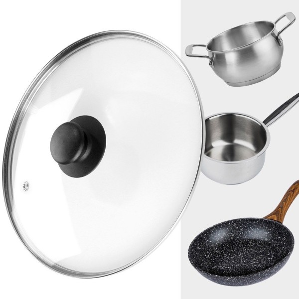 Термостійка скляна кришка для каструль та сковорідок 24 см VILDE 199026