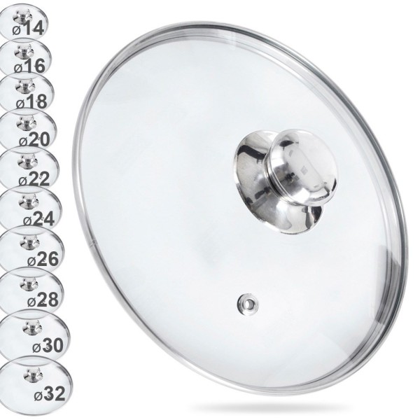 Термостійка скляна кришка для каструль, сковорідок та сотейників 26 см ORION 122581