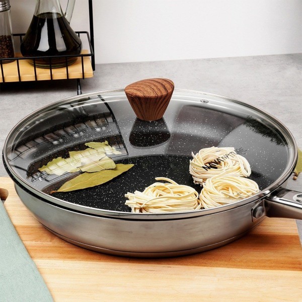 Універсальна скляна кришка для каструлі та сковорідки NATURE 26 см NAVA 10-144-153