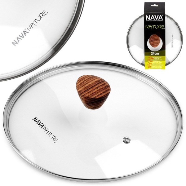 Універсальна скляна кришка для каструлі та сковорідки NATURE 24 см NAVA 10-144-152
