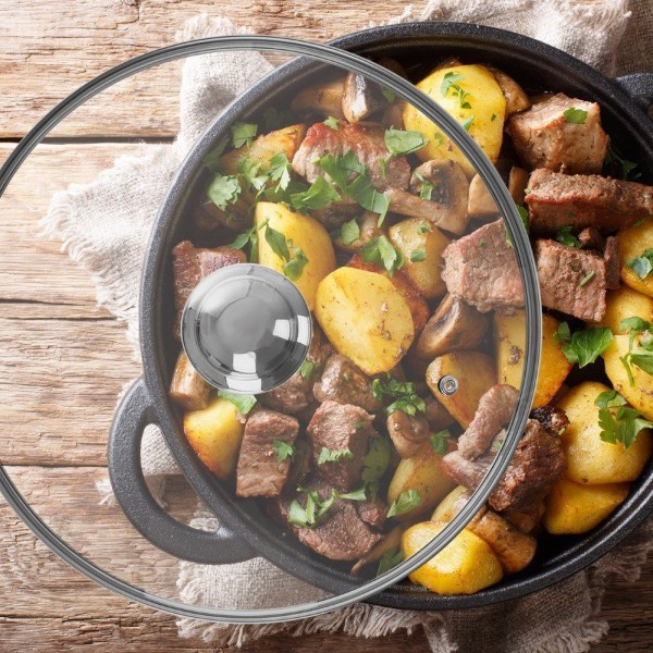 Термостійка скляна кришка для каструль, сковорідок та сотейників 30 см ORION 122598