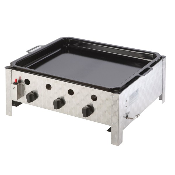 Пательня газова Pelvis 3-пальникова потужністю 10 кВт для грилю та приготування їжі