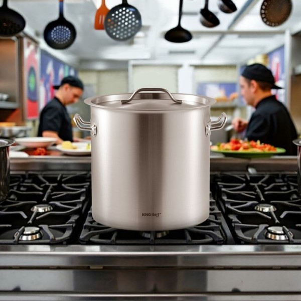 Каструля, Kinghoff, KH-1961: гастрономічна з кришкою з нержавіючої сталі 17 л для приготування на професійній кухні