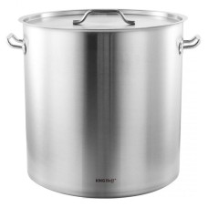 Каструля професійна, KingHoff KH-1968, 98 л, із сталевою кришкою — для гастрономії та кейтерингу