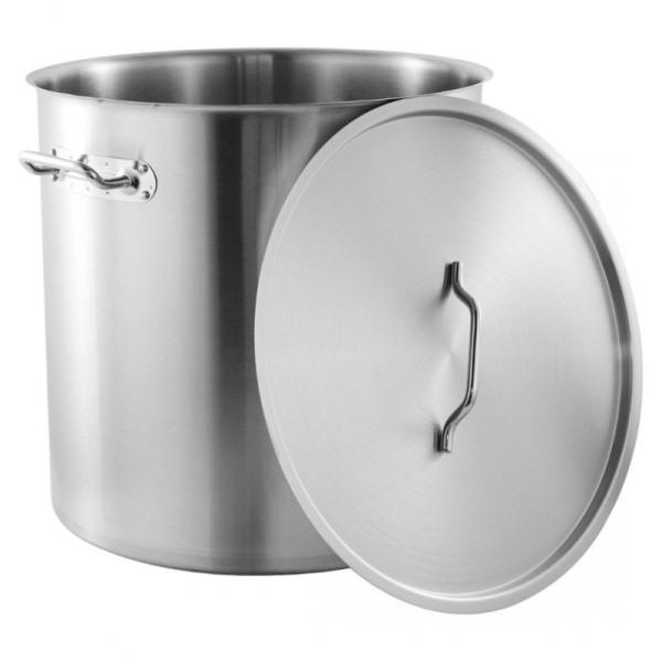 Каструля професійна, KingHoff KH-1968, 98 л, із сталевою кришкою — для гастрономії та кейтерингу