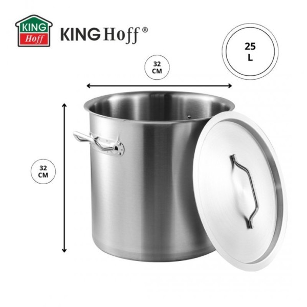Garnek gastronomiczny Kinghoff KH-1963 25L z pokrywą stalową