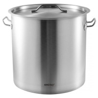Каструля KingHoff KH-1964, гастрономічна зі сталевою кришкою 33 л — для професійної кухні/кейтерингу