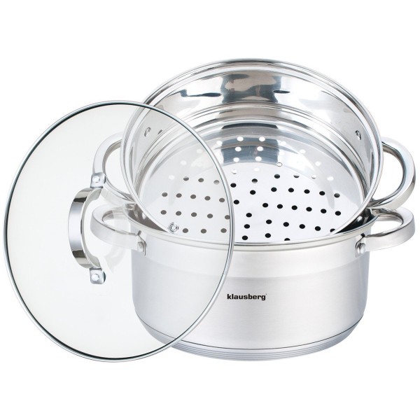 Пароварка Klausberg KB-7144, 3 елементи, діаметр 24 см для здорового приготування їжі