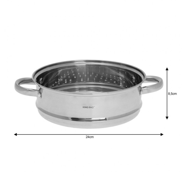 Пароварка-вклад, KingHoff KH-1536, 24 см для приготування на пару в каструлі