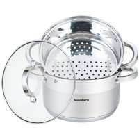 Garnek parowy Klausberg KB-7138 20 cm, zestaw 3 elementów do gotowania na parze