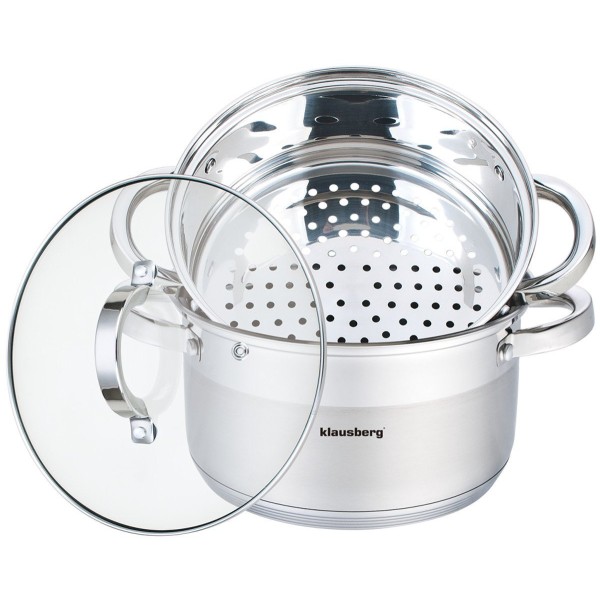 Пароварка Klausberg KB-7138, 3 елементи, діаметр 20 см для приготування здорової їжі