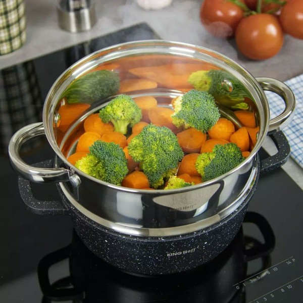 Пароварка-вкладка Kinghoff KH-1534, 20 см — для приготування на парі в каструлі