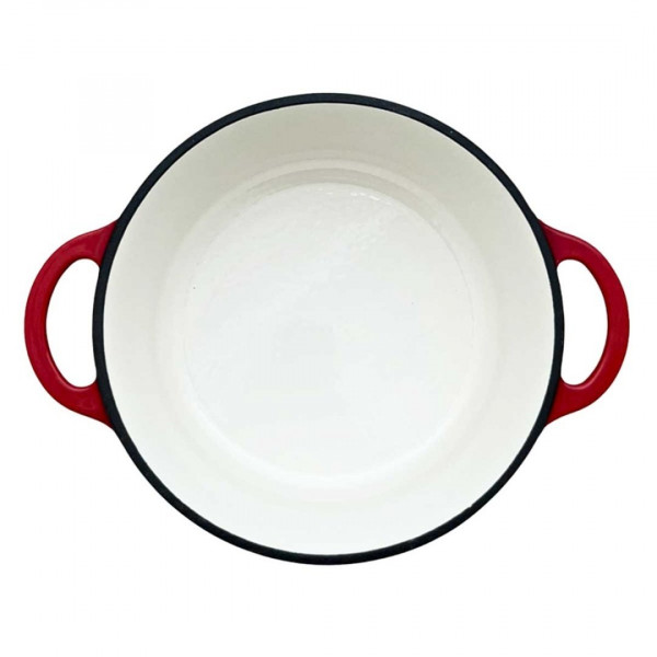 EMALIOWANY GARNEK ŻELIWNY 26cm 5L HAGE CZERWONY