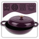 EMALIOWANY GARNEK ŻELIWNY PŁASKI 30cm 3L HAGE EGGPLANT