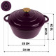 EMALIOWANY GARNEK ŻELIWNY 26cm 5L HAGE EGGPLANT