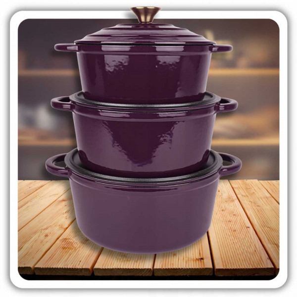 EMALIOWANY GARNEK ŻELIWNY 26cm 5L HAGE EGGPLANT