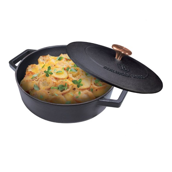 Каструля чавунна Berlinger Haus BH-6493, 2,57 л, з кришкою 24 см для готування