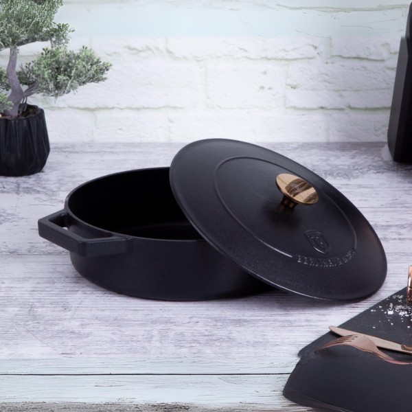 Каструля чавунна Berlinger Haus BH-6493, 2,57 л, з кришкою 24 см для готування