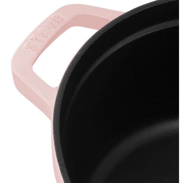 Горщик чавунний, Staub La Cocotte, круглий 6.7 л, рожевий — для тушкування й запікання на плиті та в духовці