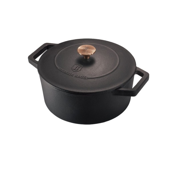 Чавунний каструля BerlingerHaus BH-6491, 2.7 л, діаметр 20 см, з кришкою для готування