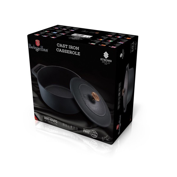Чавунний каструля BerlingerHaus BH-6491, 2.7 л, діаметр 20 см, з кришкою для готування