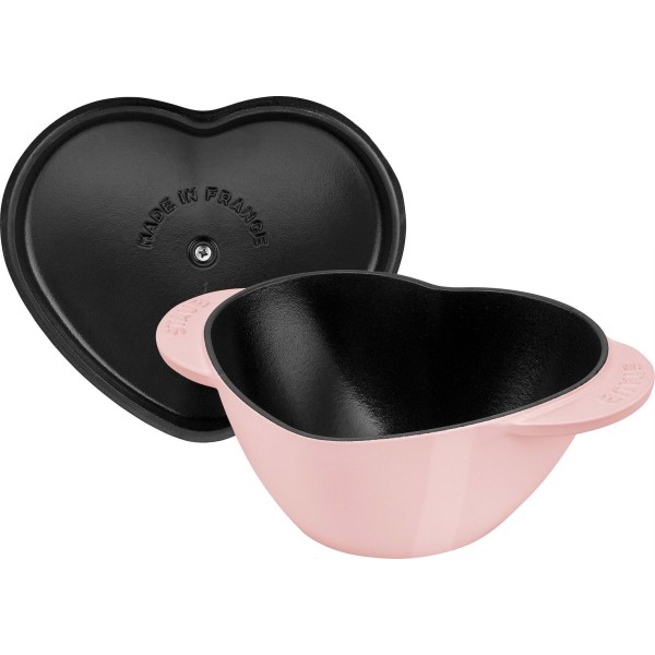 Каструля Staub Special Cocotte серце 1.75 л, чавунна, для тушкування і подачі, рожева