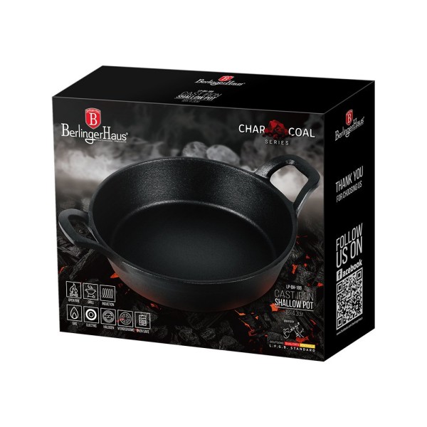 Каструля чавунна BerlingerHaus BH-6536 без кришки 18 см для готування на плиті