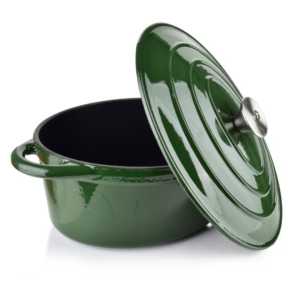 Каструля чавунна Verdeluxe Gęsiarka емальована 4,7 л для готування страв