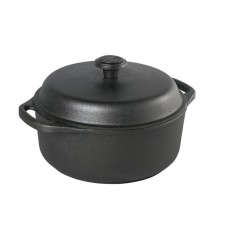Garnek żeliwny SKEPP model 4L z żeliwną pokrywą — do gotowania i duszenia