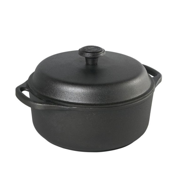 Garnek żeliwny SKEPP model 4L z żeliwną pokrywą — do gotowania i duszenia