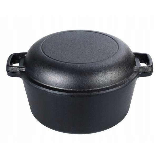 Garnk żeliwny, KRISBERG KS-7701 2w1 3,5L (24 cm) do kuchni