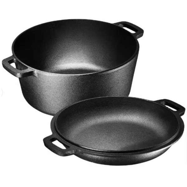 Garnk żeliwny, KRISBERG KS-7701 2w1 3,5L (24 cm) do kuchni