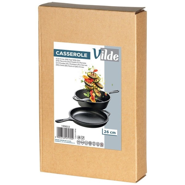 Garnki żeliwne, CAST LINE VILDE 199032 – zestaw garnek 3,5L + patelnia 24 cm