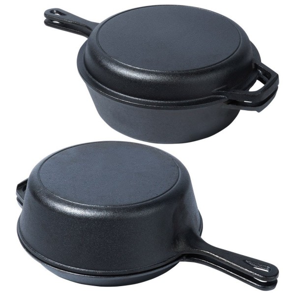 Garnki żeliwne, CAST LINE VILDE 199032 – zestaw garnek 3,5L + patelnia 24 cm