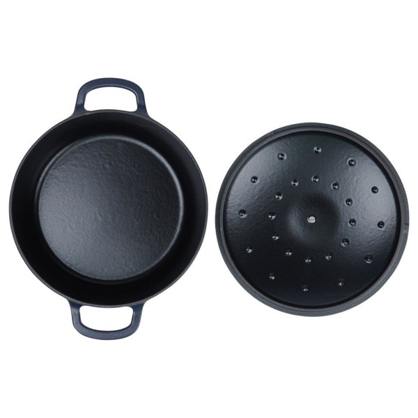 Garnek żeliwny, LITINA ORION 113348 — 26 cm, 5.2 L, z pokrywką, emaliowany, indukcja