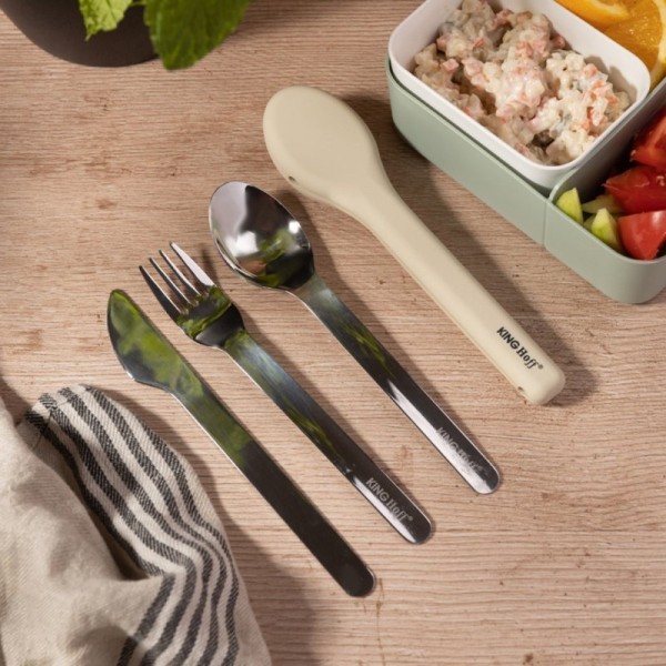 Komplet sztućców, Kinghoff KH-1954, do lunch boxów w etui, 3 elementy