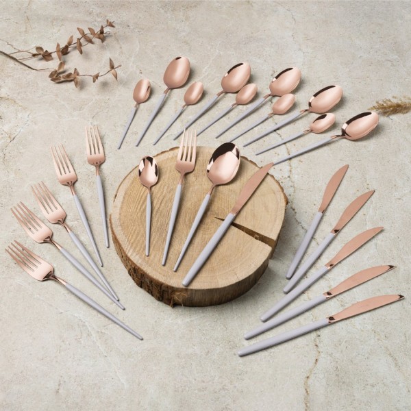 Комплект столових приладів BerlingerHaus Taupe 24 предмети для домашнього та ресторанного використання BH-3071 Комплект столових приладів BerlingerHaus Taupe 24 предмети для домашнього та ресторанного використання BH-3071