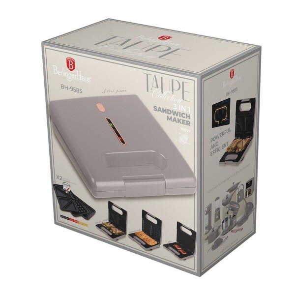 Тостер BerlingerHaus Taupe Collection BH-9585 3-в-1 зі знімними скибочками