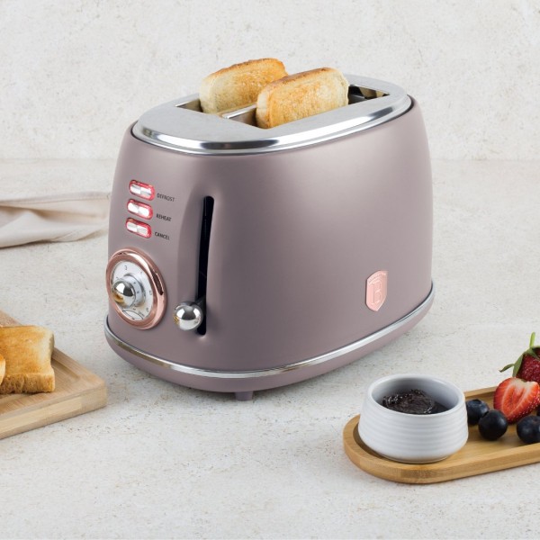 Тостер для дому BerlingerHaus Taupe BH-9518, 850 Вт, швидке приготування тостів